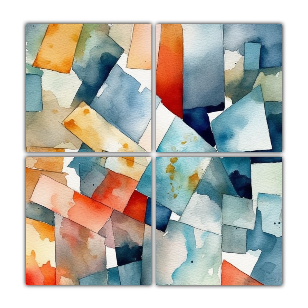 PINTURA ABSTRACTA HERMOSA PARA COMEDOR CON FORMAS 200X200 CM - 1
