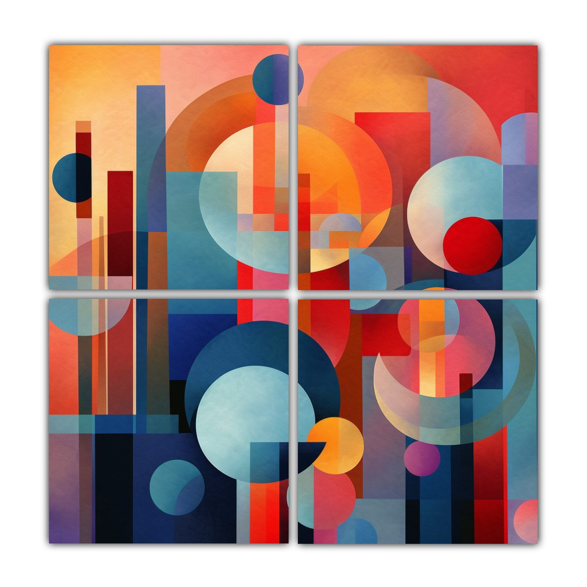 CUATRO COMPOSICIÓN MODERNOS HABITACIÓN ARTE 200X200 CM - 1