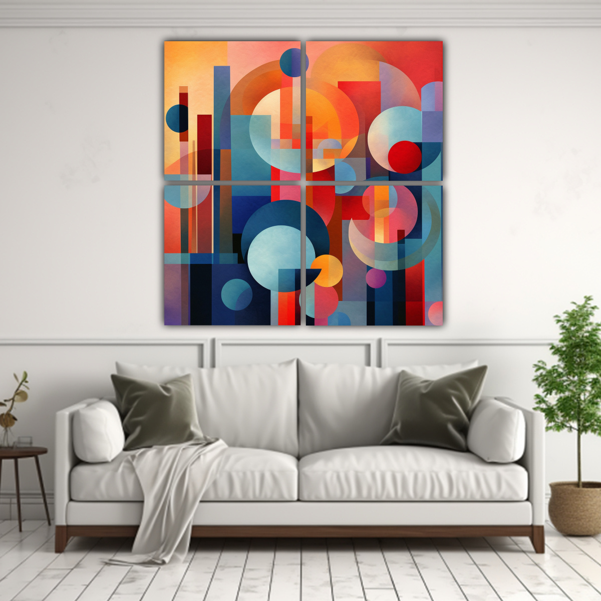 CUATRO COMPOSICIÓN MODERNOS HABITACIÓN ARTE 200X200 CM - 2