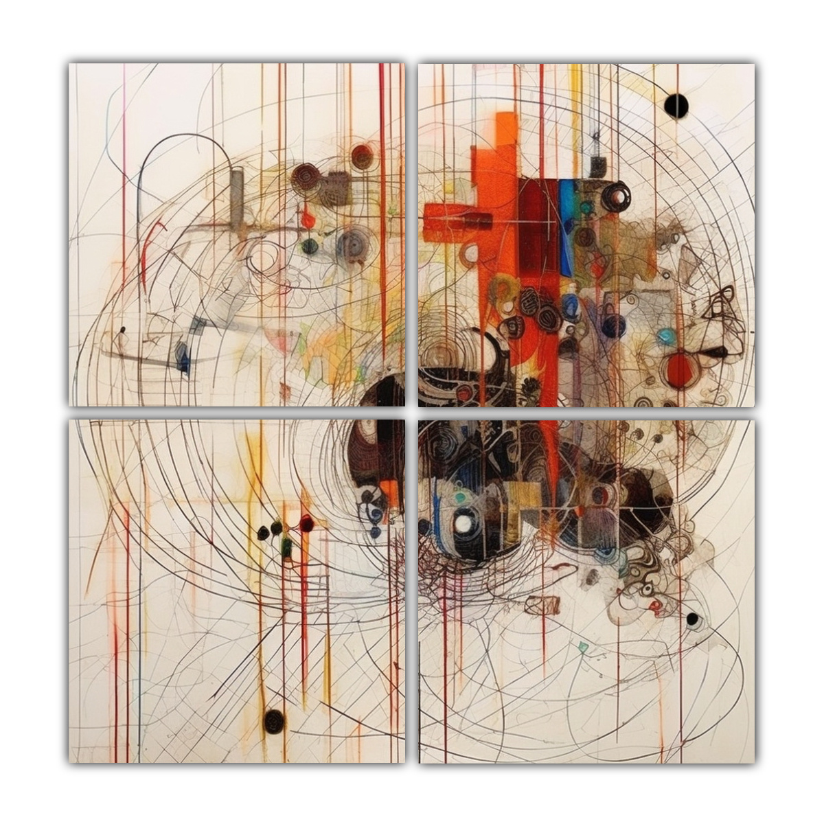 CUATRO ARTES DE PARED CONCEPTO TECNOLÓGICO 180X180 CM - 1