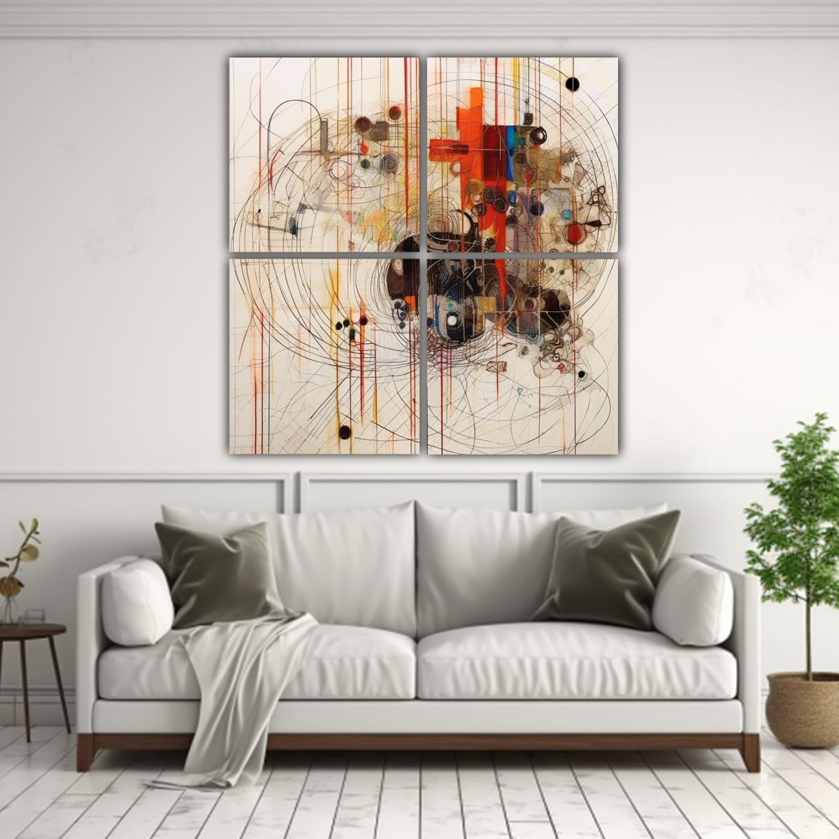 CUATRO ARTES DE PARED CONCEPTO TECNOLÓGICO 180X180 CM - 2