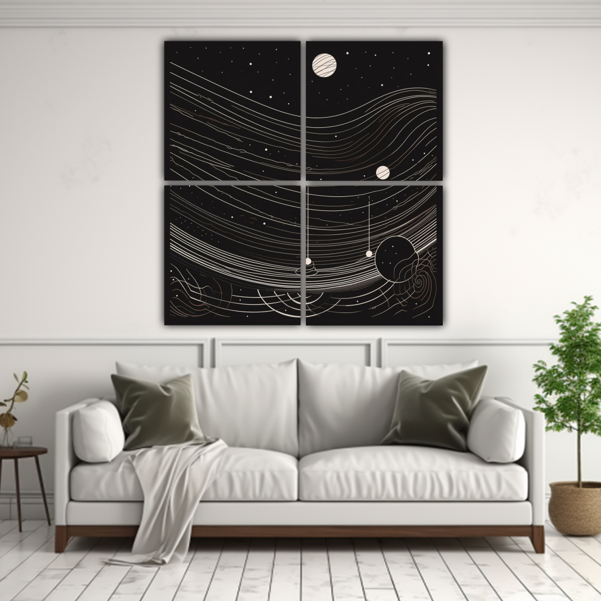 CUATRO CANVAS VANGUARDIA CONTRASTE PLANETAS DE 160X160 CM - 2