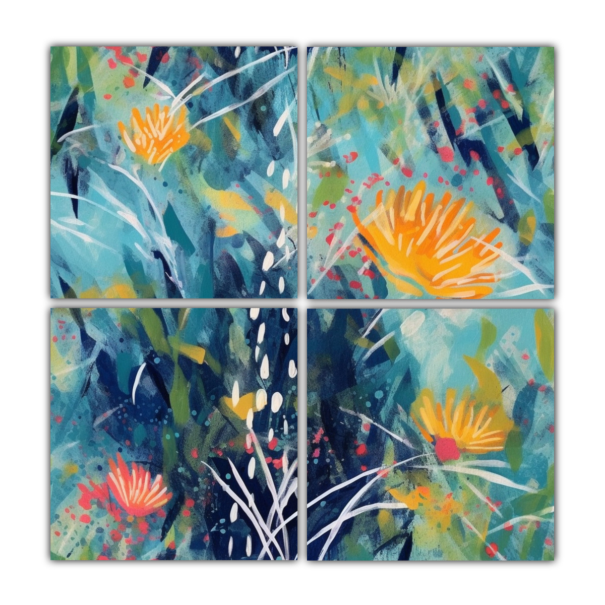 PINTURA ABSTRACTA CON ÉNFASIS EN TEXTURA Y FORMA 100X100 CM - 1