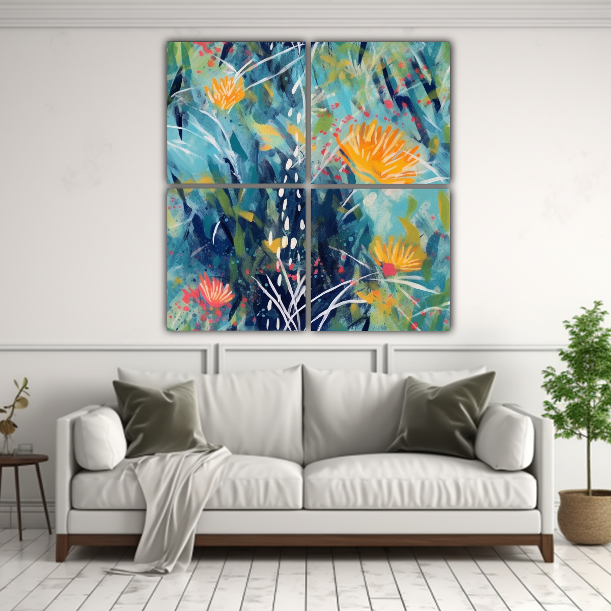 PINTURA ABSTRACTA CON ÉNFASIS EN TEXTURA Y FORMA 100X100 CM - 2