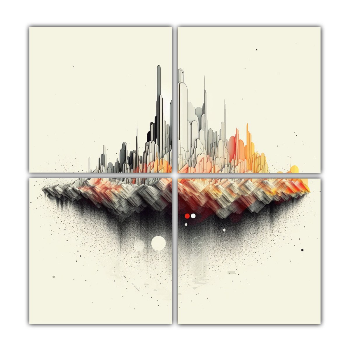 CUATRO ARTES MODERNO IMPRESIONANTE PINTURAS 180X180 CM - 1