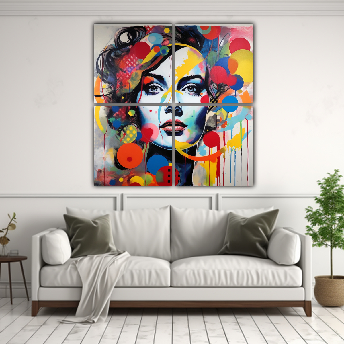 4 PINTURAS DECORATIVAS DE LIENZO MIX & MATCH 100X100 CM - 2