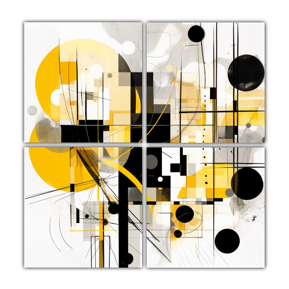 CUATRO CUADROS TEMA MAJESTUOSAS ABSTRACTO 160X160 CM - 1