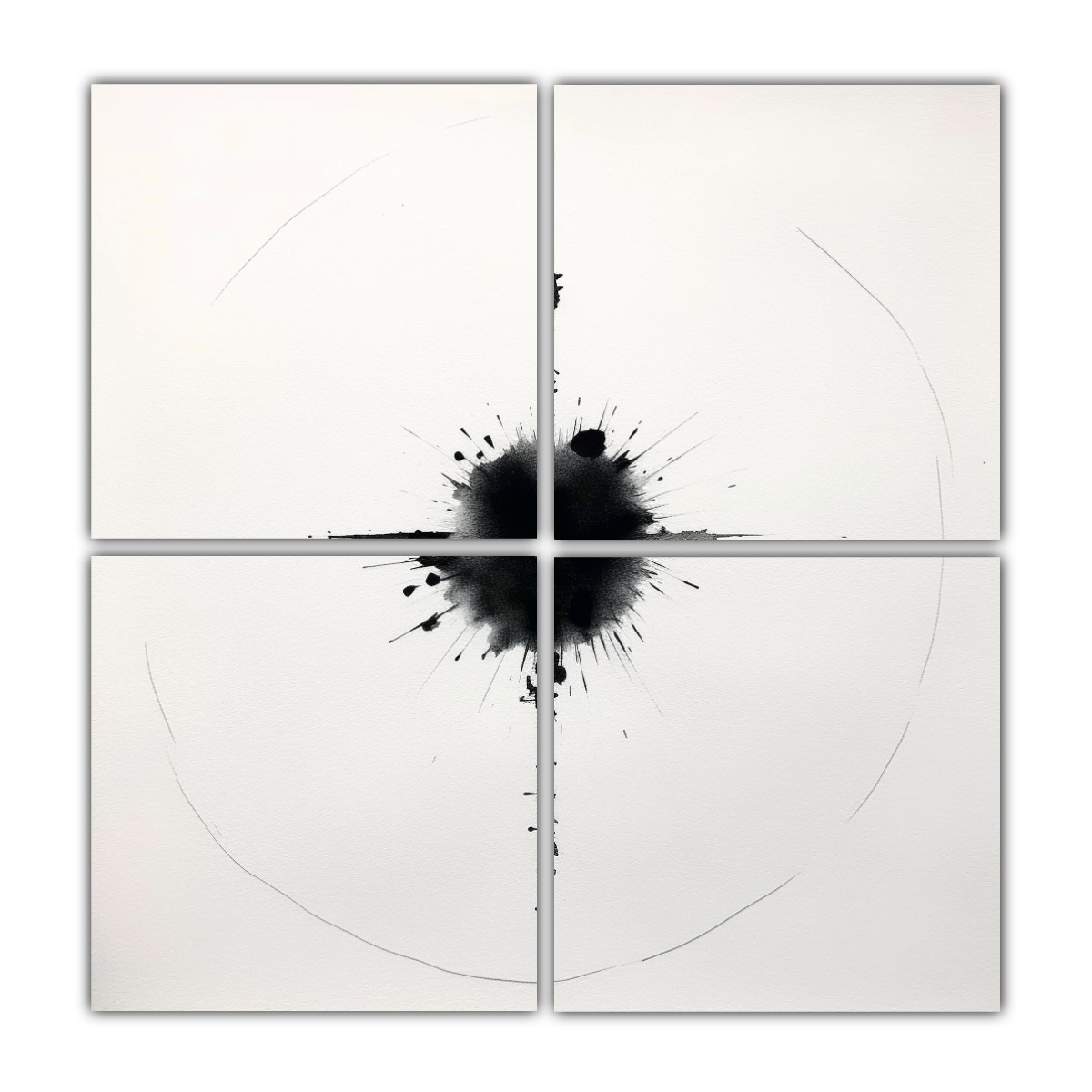 CUADROS ABSTRACTOS MINIMALISTAS CON TINTA EN 100X100 CM - 1