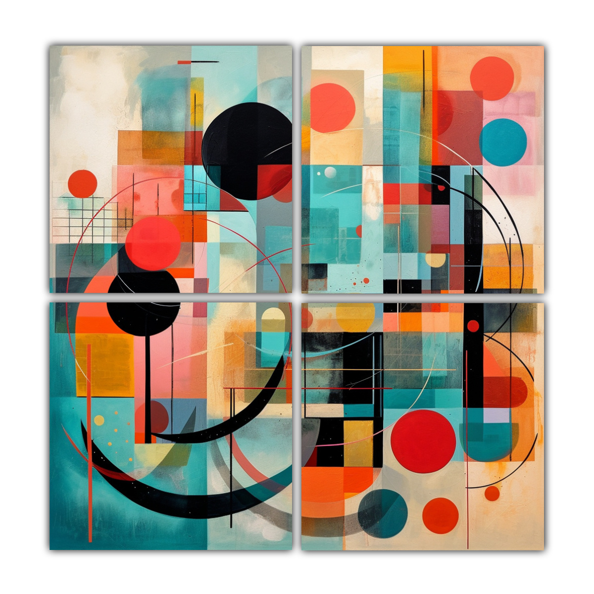 CUADROS ABSTRACTOS MODERNOS CON PATRONES INTENSOS 160X160 CM - 1
