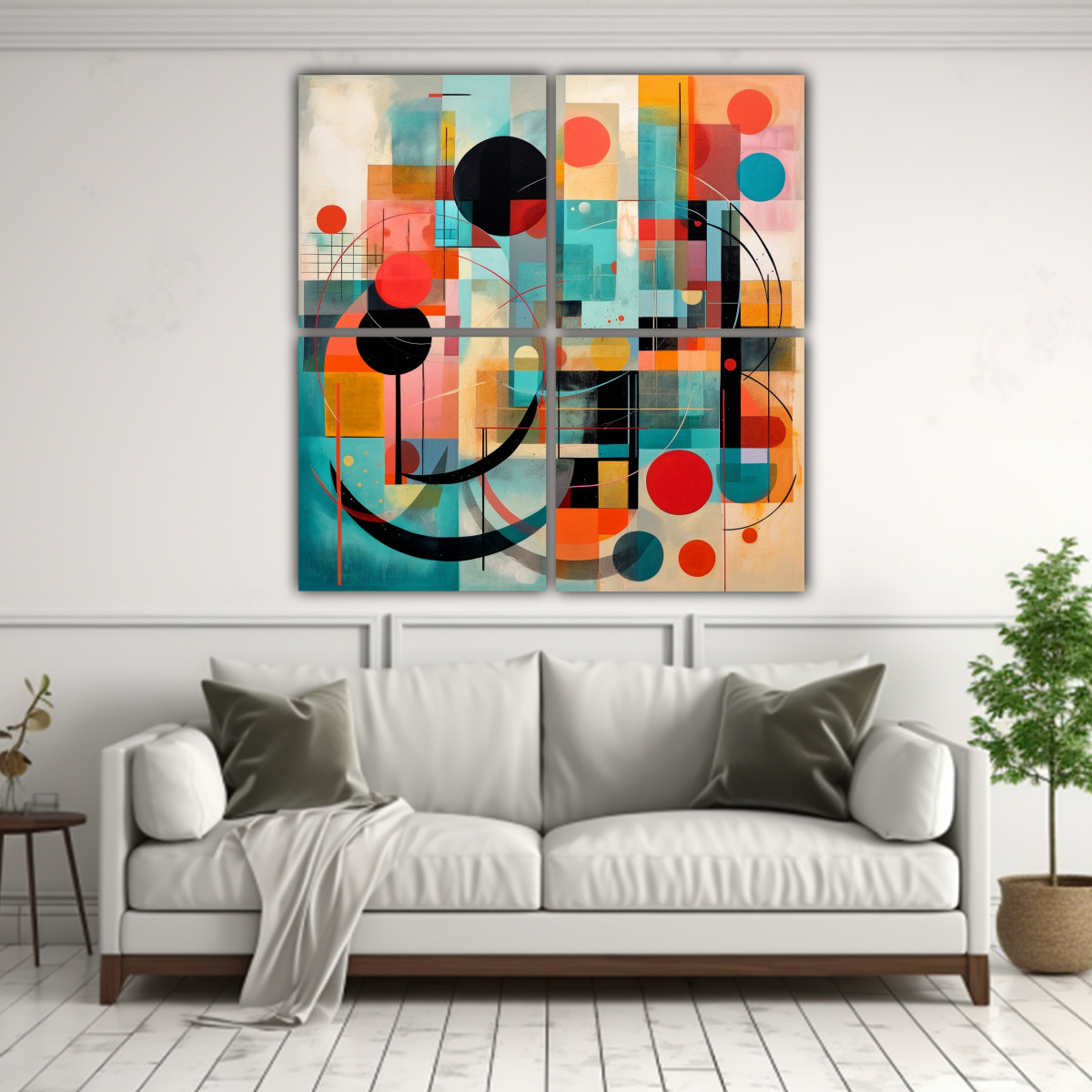 CUADROS ABSTRACTOS MODERNOS CON PATRONES INTENSOS 160X160 CM - 2