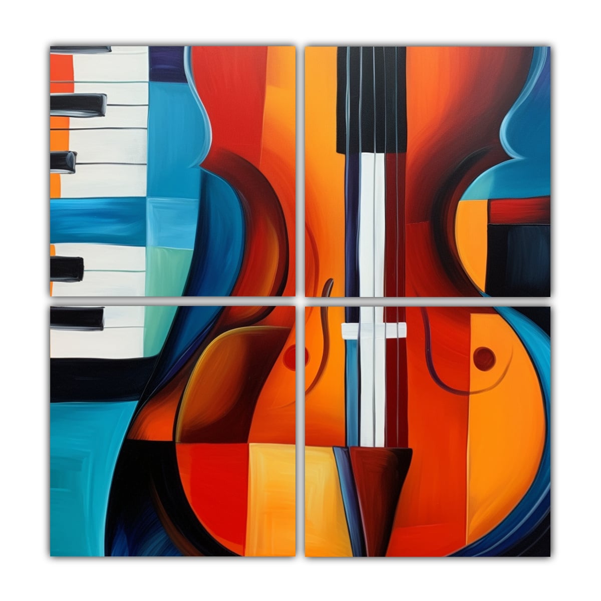 CUADRO DE ARTE MODERNO DRAGON REFLECTANTE CUATRO 200X200 CM - 1