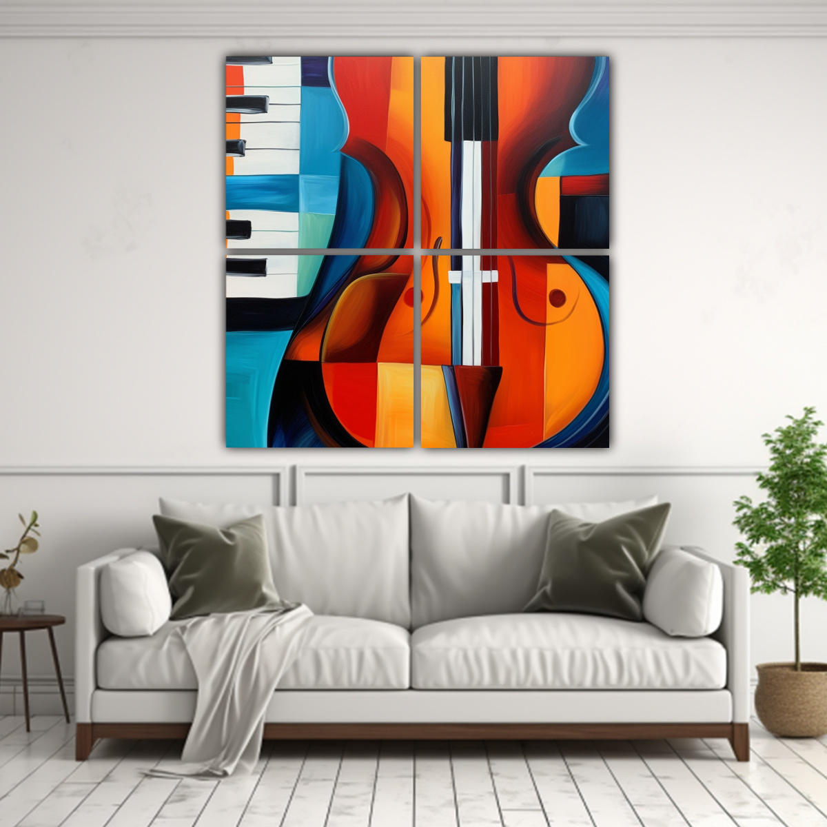 CUADRO DE ARTE MODERNO DRAGON REFLECTANTE CUATRO 200X200 CM - 2