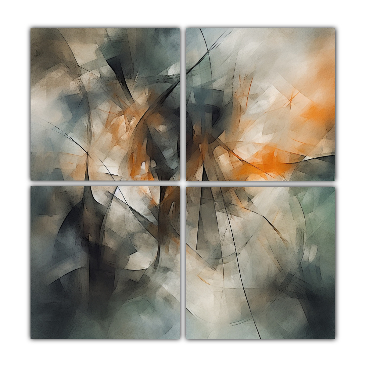 CUADROS ABSTRACTOS INTENSOS PARA COCINA 140X140 CM - 1
