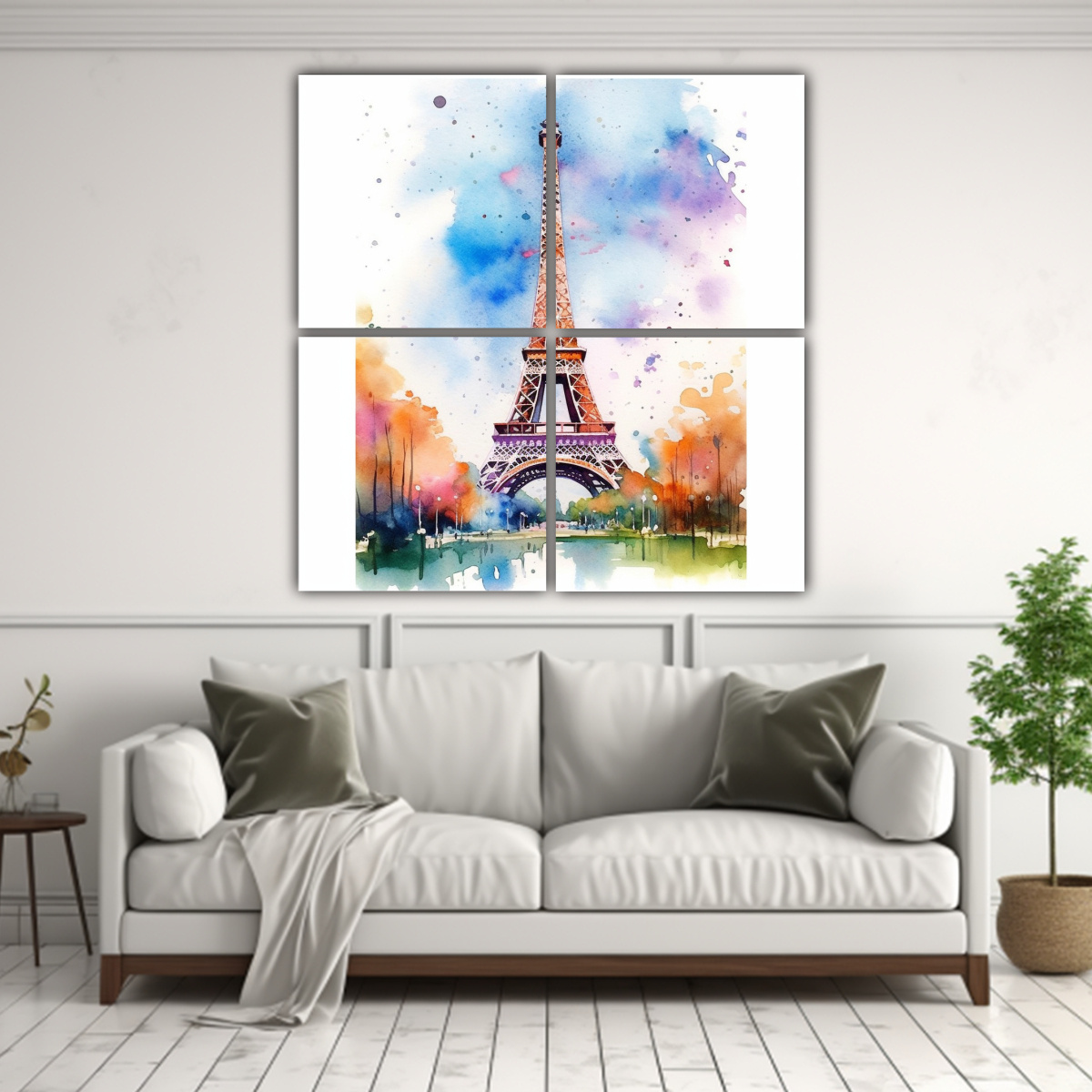 PINTURAS JUVENILES ACUARELA EIFFEL TOWER PARA 60X60 CM - 2