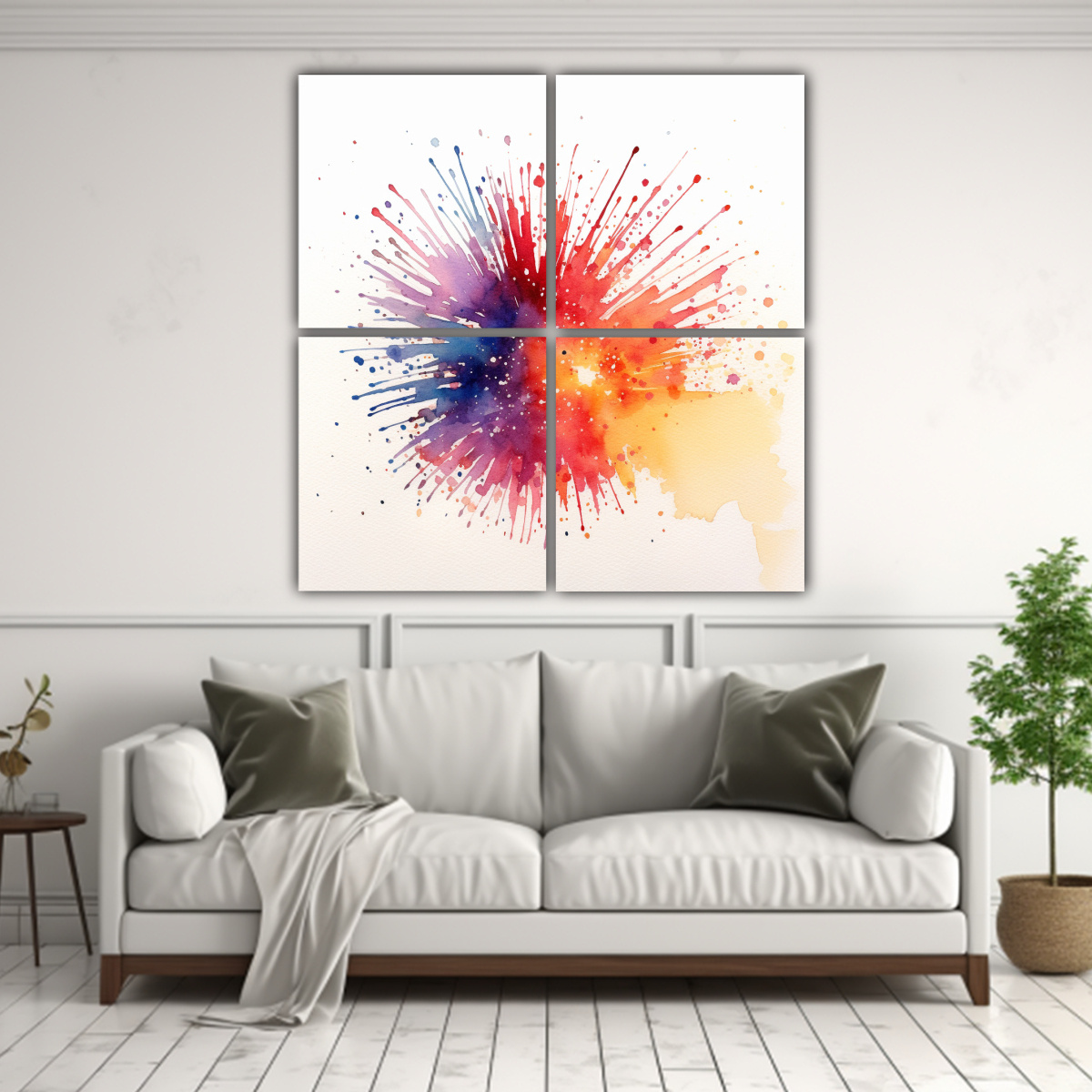 4 LIENZOS COLORES ARTE GRAFICO FUEGOS 40X40 CM - 2