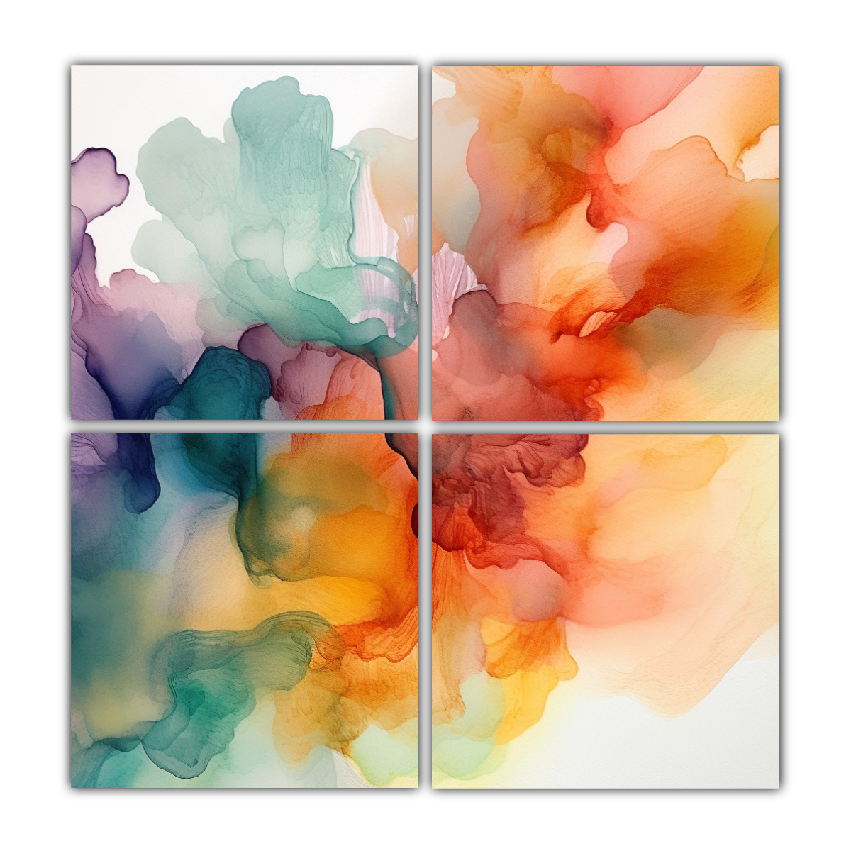 CUATRO CUADROS DECORATIVOS ABSTRACTOS PARA LA 40X40 CM - 1