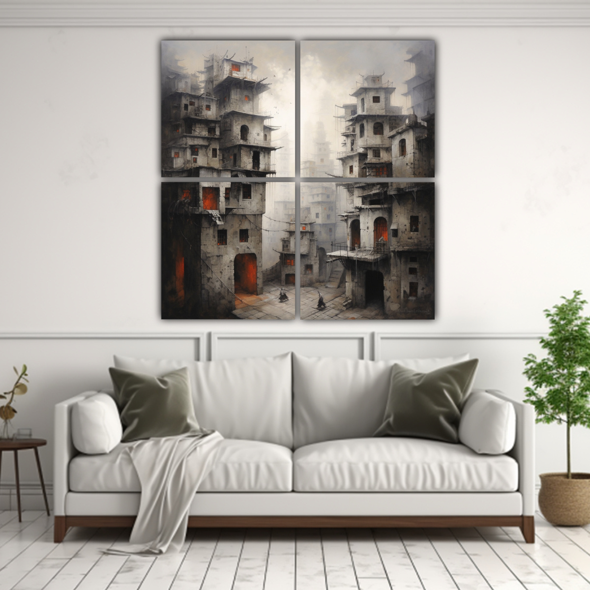 4 CUADROS INSPIRADORES DE EFECTO VISUAL PINTURA 160X160 CM - 2