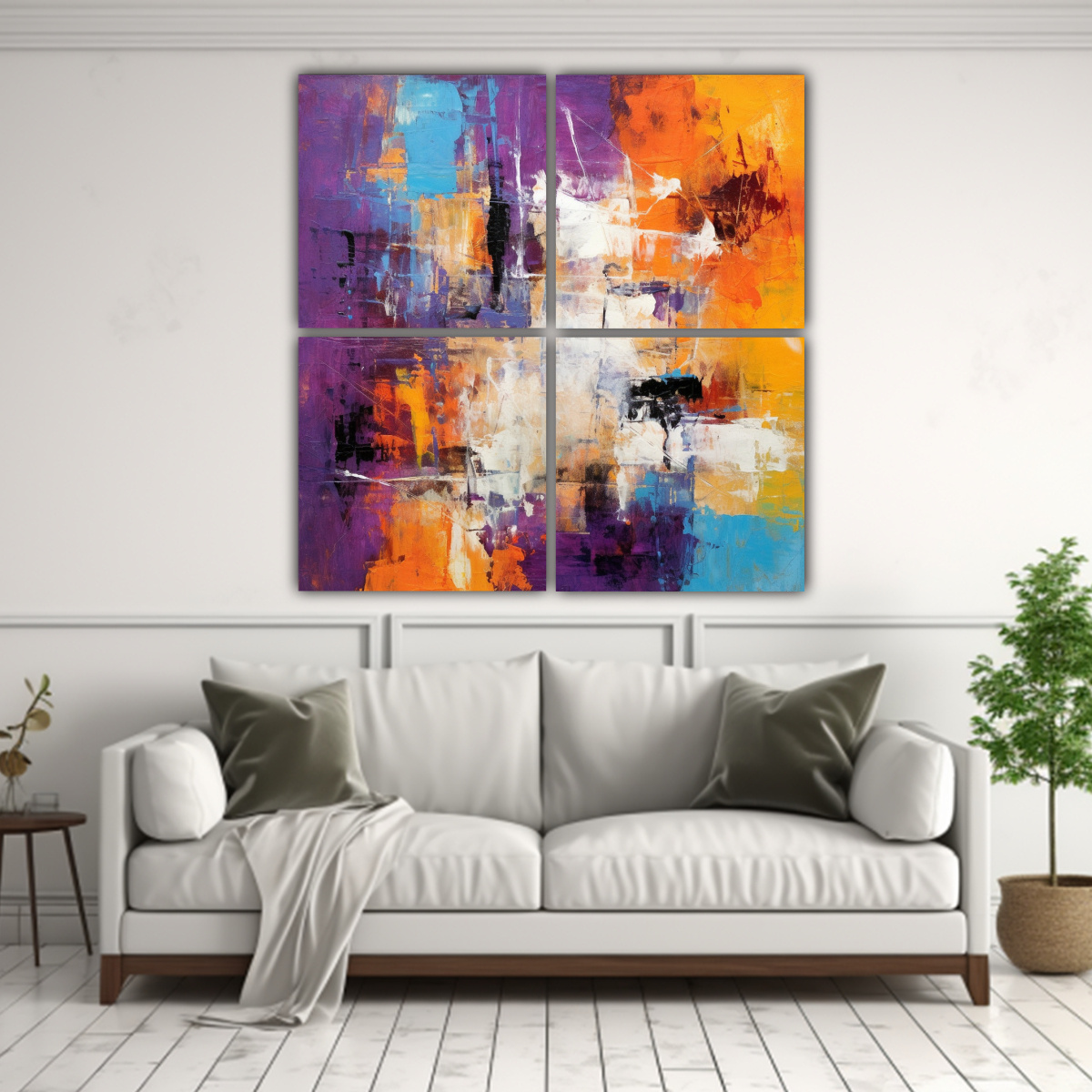 CUATRO ARTES DE PARED FORMA POP ART INTUITIVO 180X180 CM - 2