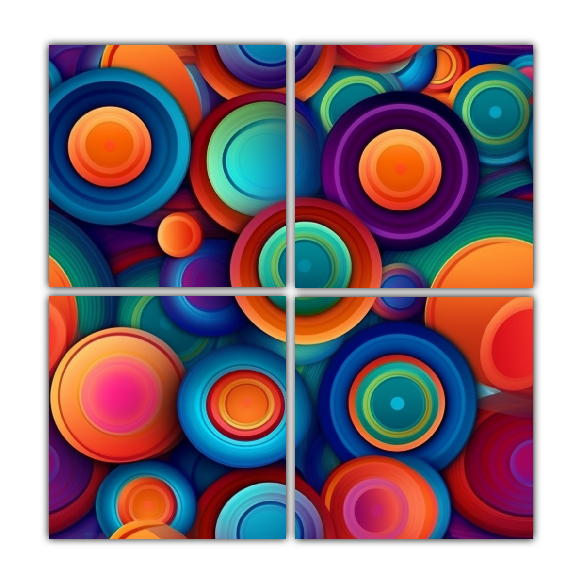 CUATRO OBRAS DE ARTE INSPIRACIÓN INTENSA CON 180X180 CM - 1