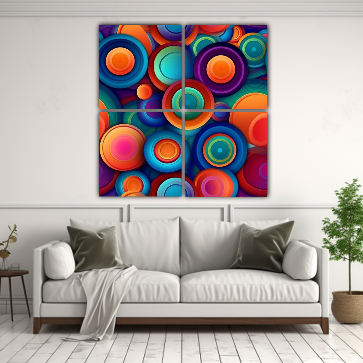 CUATRO OBRAS DE ARTE INSPIRACIÓN INTENSA CON 180X180 CM - 2