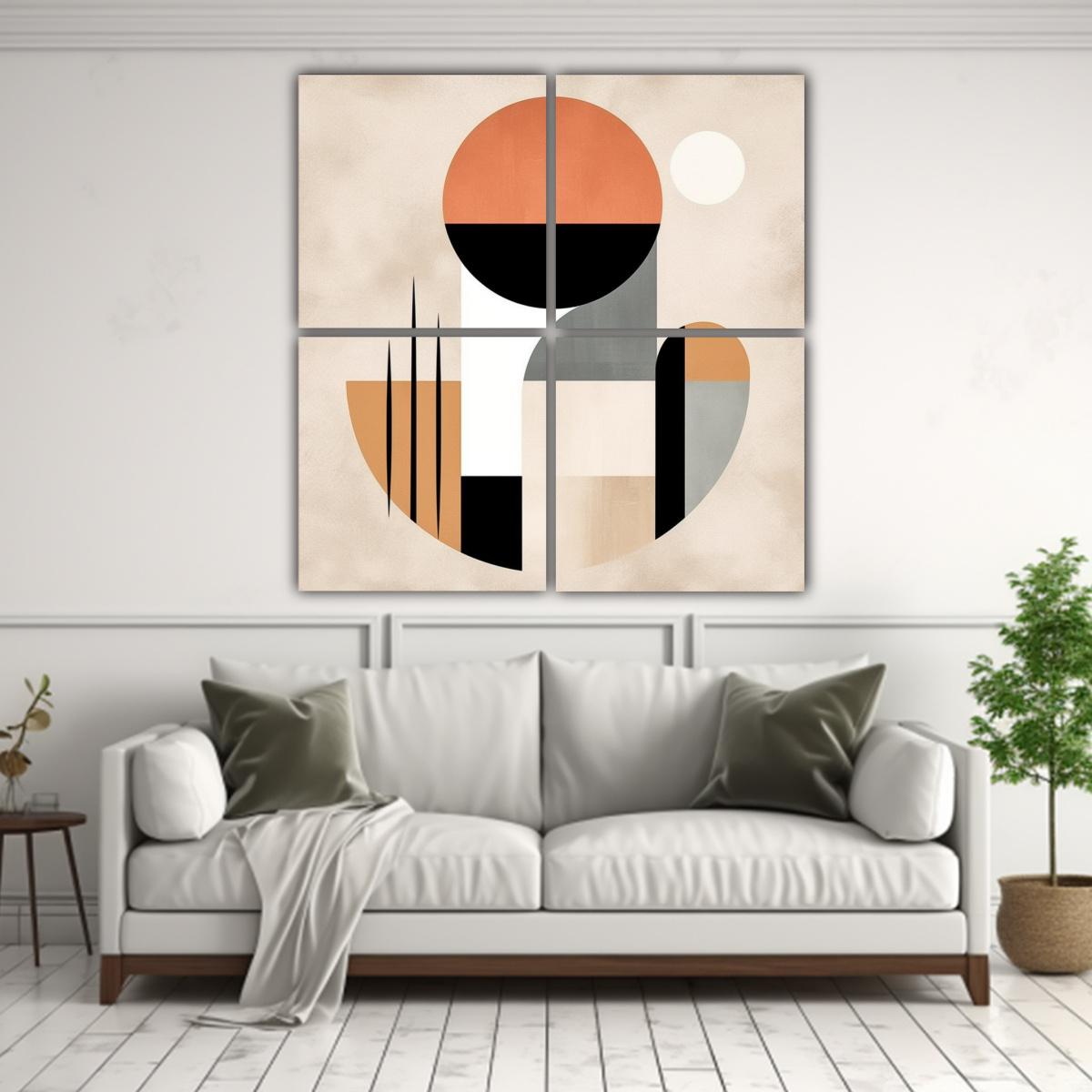 ARTE DE PARED ABSTRACTO MINIMALISTA LUMINOSO Y 80X80 CM - 2