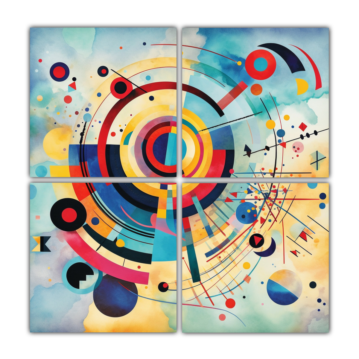 CUADRO DECORATIVO ABSTRACTO INSPIRADO EN WASSILY 60X60 CM - 1