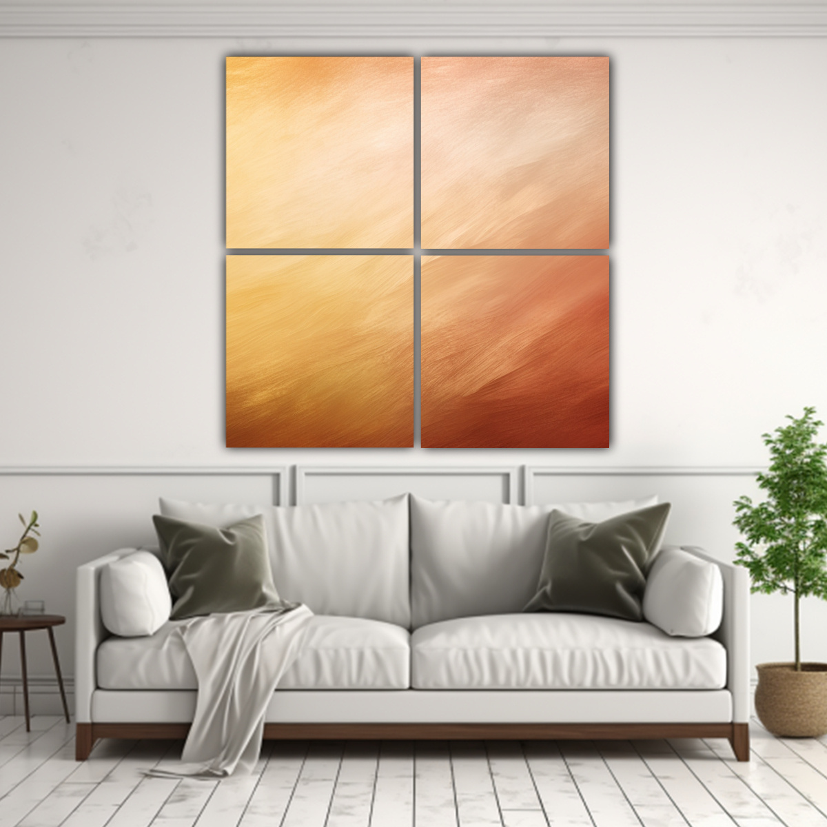 PINTURAS DECORATIVAS DE 4 TELAS EN BASTIDOR 80X80 CM - 2