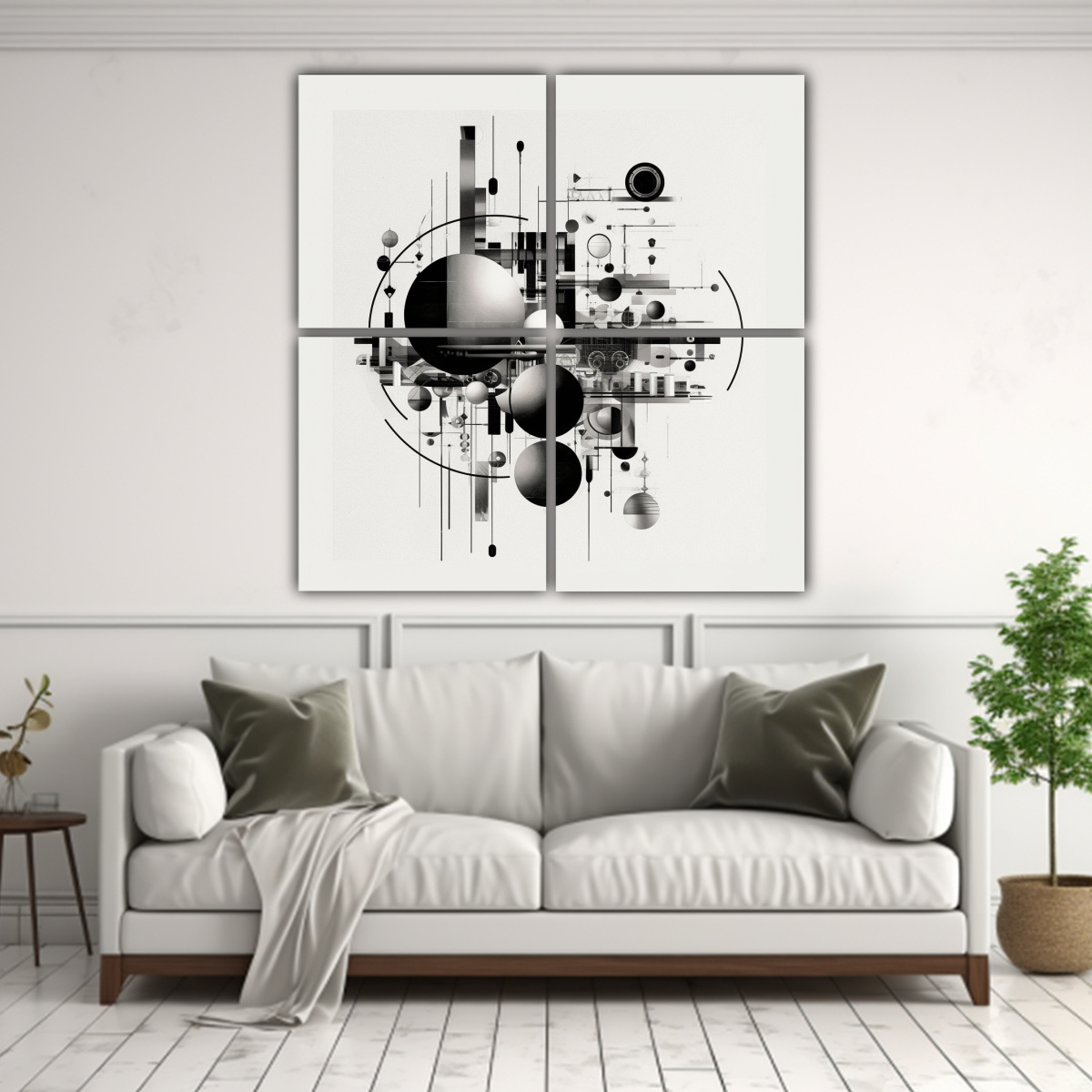 PINTURA ABSTRACTA MINIMALISTA CUADRO CREATIVA 140X140 CM - 2