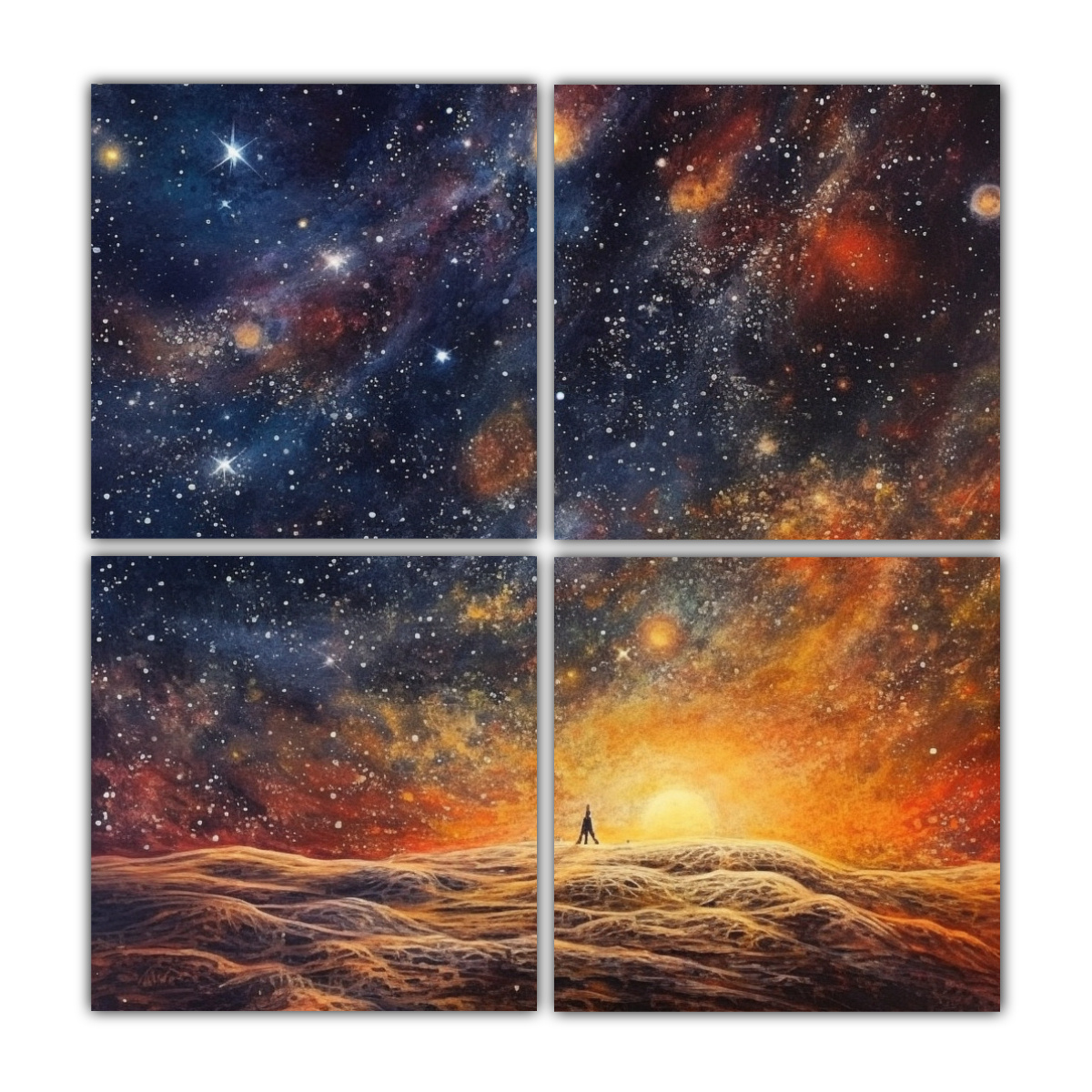 CUADROS DECORATIVOS CUADRADOS CON ESTRELLAS Y 60X60 CM - 1