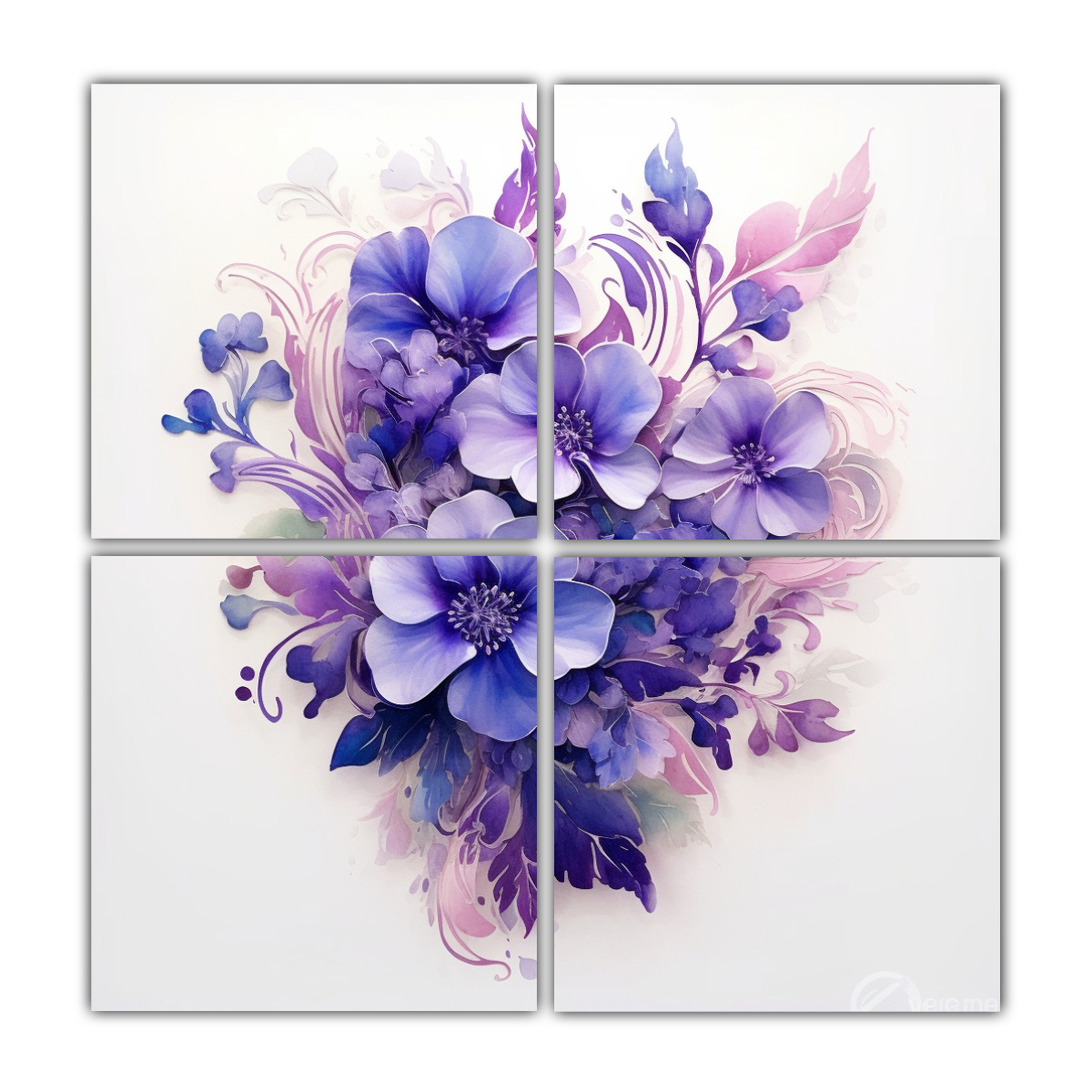 CUADRO DE INTERIORES CON 4 TELAS EN BASTIDOR: 160X160 CM - 1