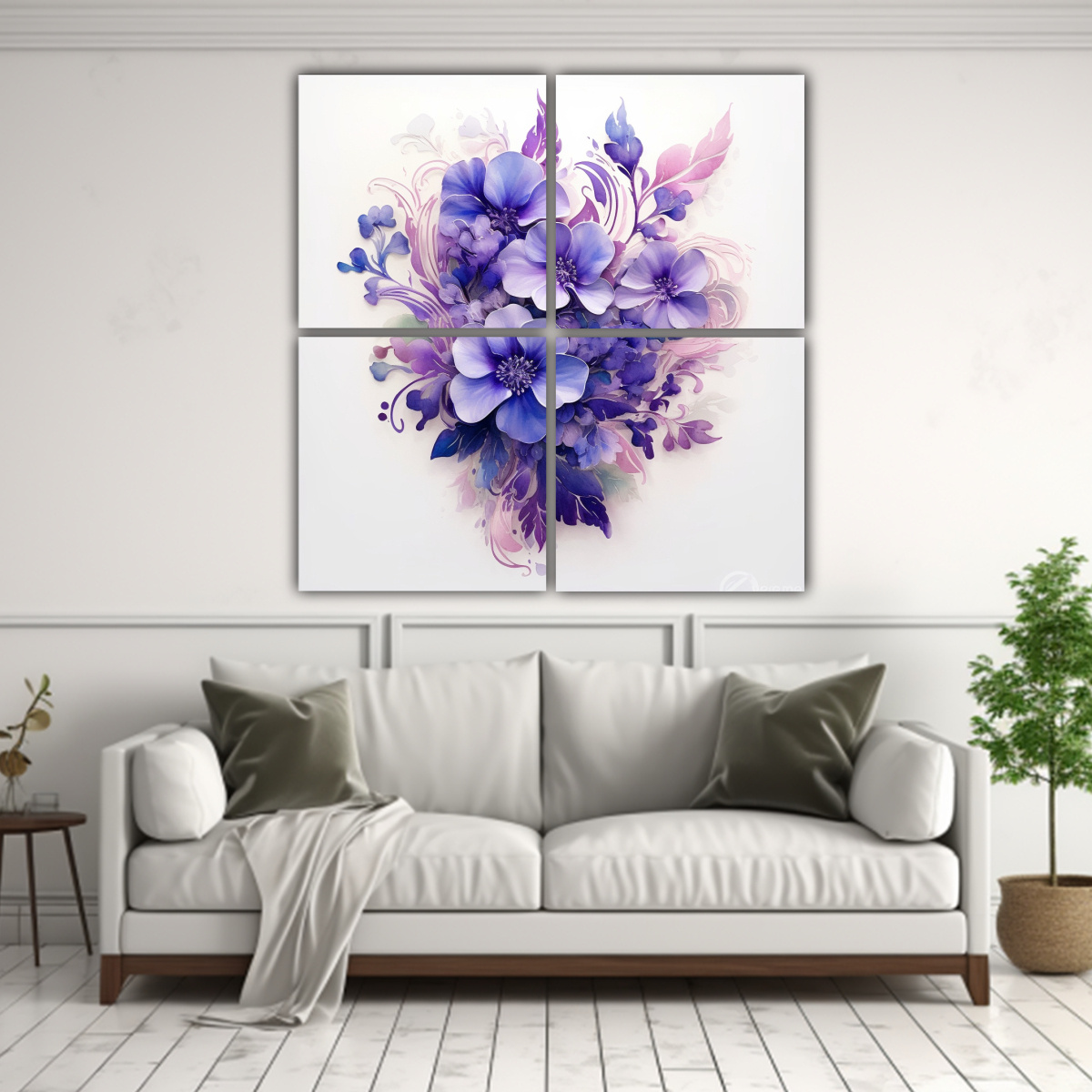 CUADRO DE INTERIORES CON 4 TELAS EN BASTIDOR: 160X160 CM - 2
