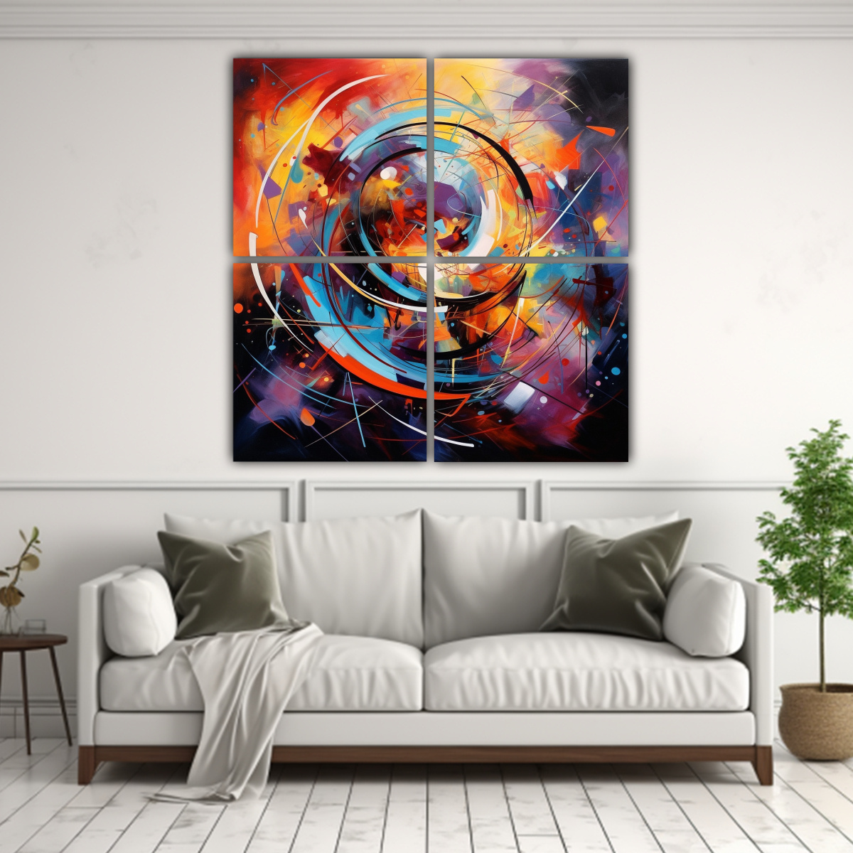 CUADROS ABSTRACTOS PARA DECORAR SALA 80X80 CM - 2