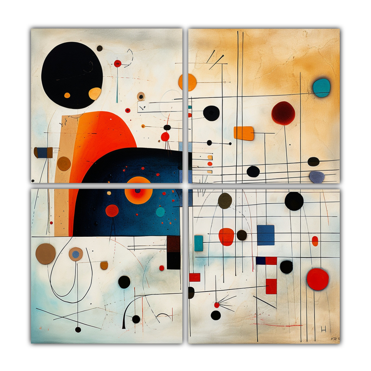 CUADRO ABSTRACTO DE COMPOSICIÓN MULTICOLOR EN EL 120X120 CM - 1