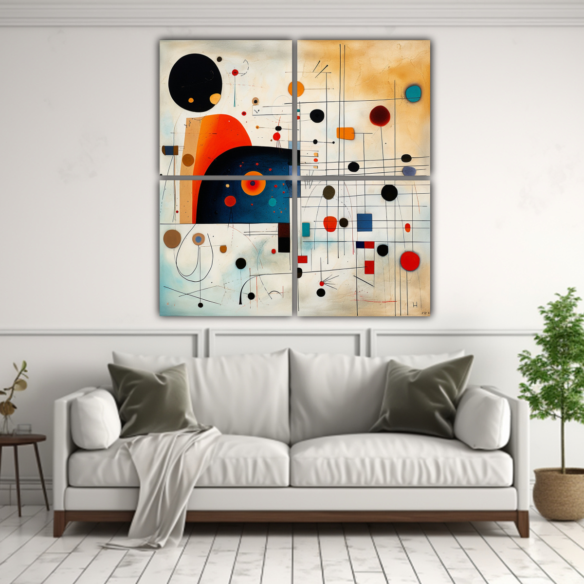 CUADRO ABSTRACTO DE COMPOSICIÓN MULTICOLOR EN EL 120X120 CM - 2