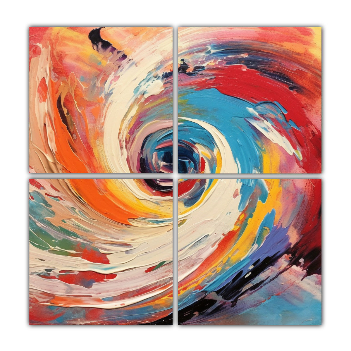 ABSTRACTO CUADRO LIENZO COLORES MOTIVOS PINTURA 60X60 CM - 1