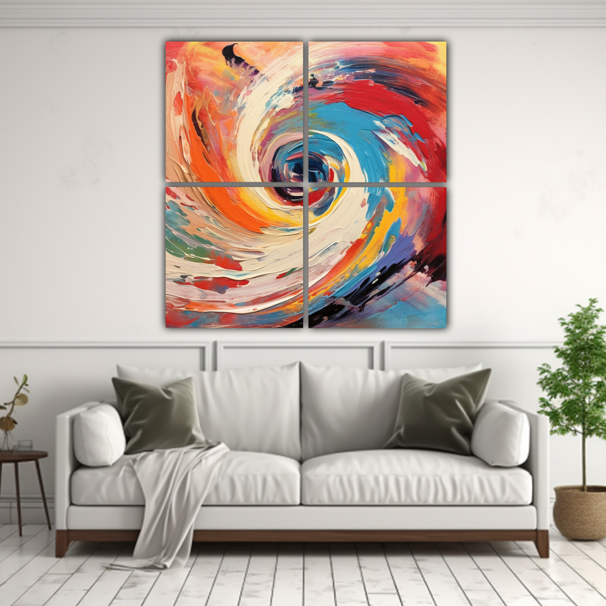 ABSTRACTO CUADRO LIENZO COLORES MOTIVOS PINTURA 60X60 CM - 2