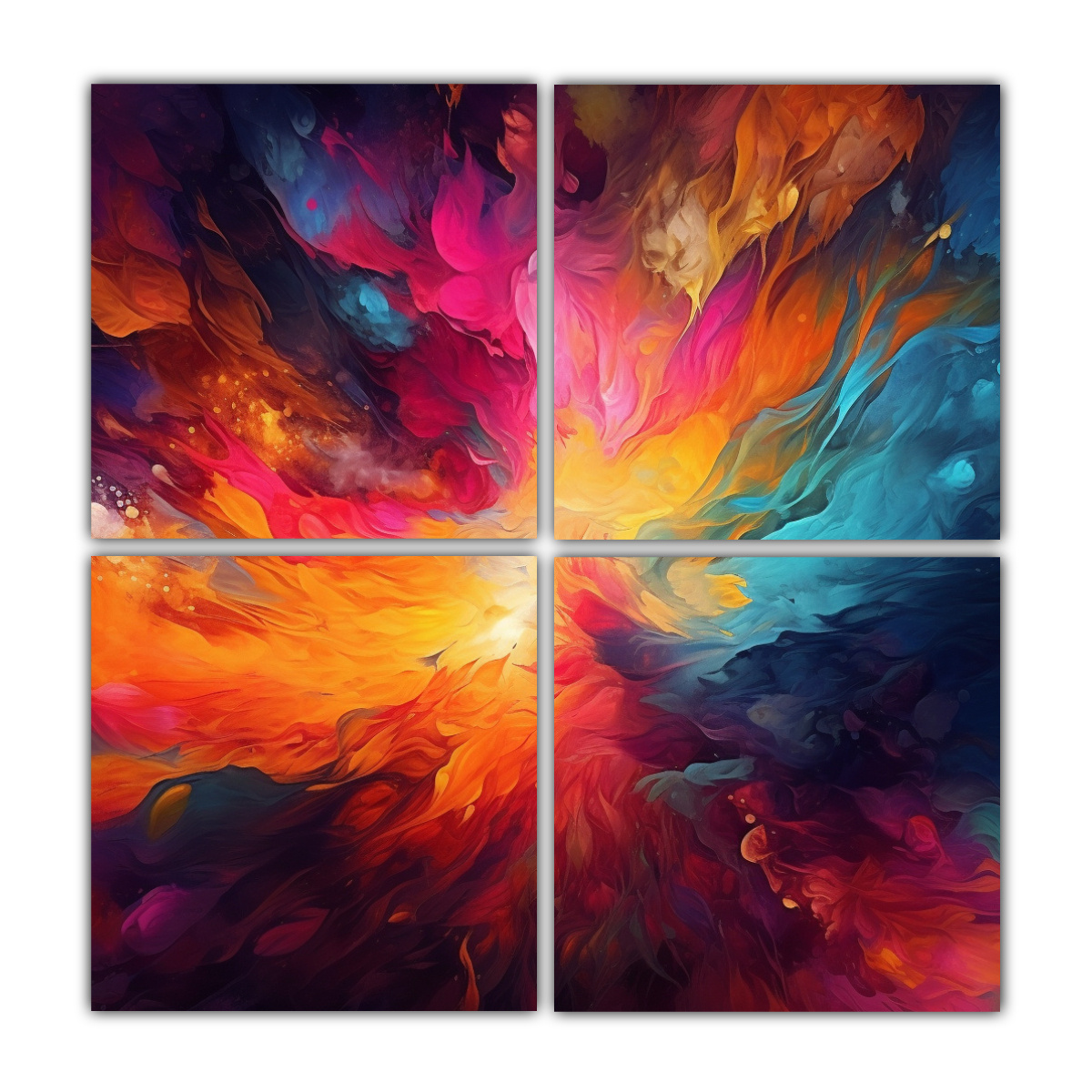 CUATRO LIENZOS DE TELA CON TEMÁTICA DE REGALO 100X100 CM - 1