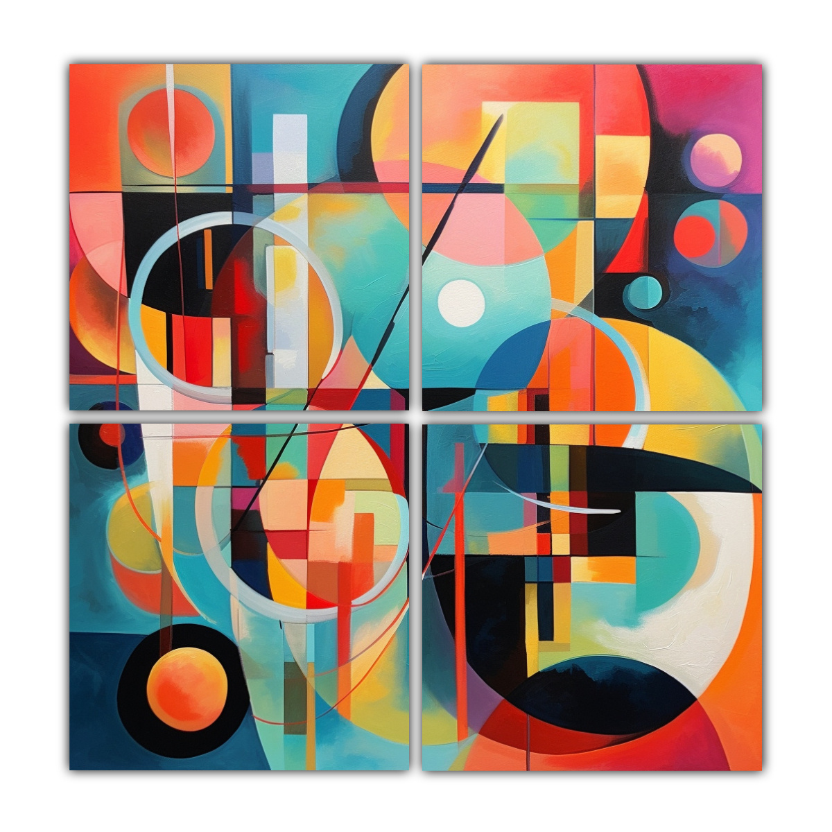 PINTURA VANGUARDIA LUMINOSIDAD: 4 LIENZOS CON 60X60 CM - 1