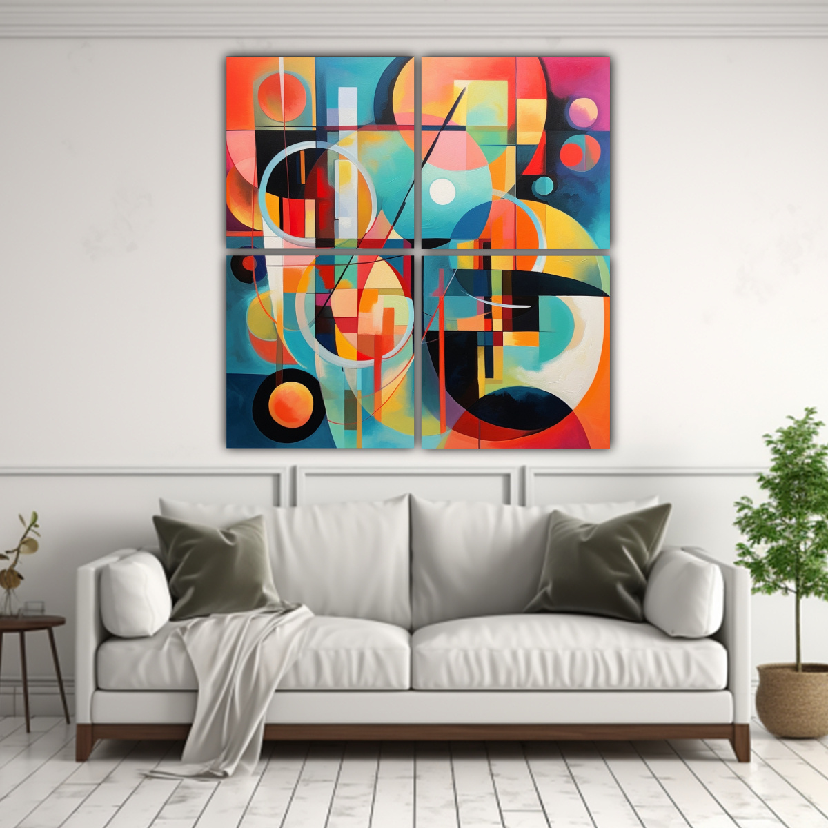 PINTURA VANGUARDIA LUMINOSIDAD: 4 LIENZOS CON 60X60 CM - 2