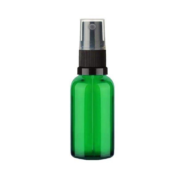 FRASCO DE VIDRIO VERDE CON ATOMIZADOR SPRAY 30ML - 1