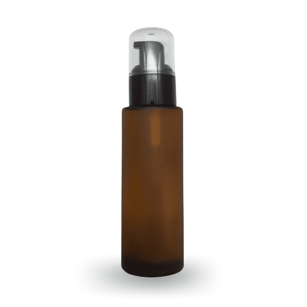 FRASCO DE VIDRIO ÁMBAR ESMERILADO BOMBA NEGRA 60ML - 1