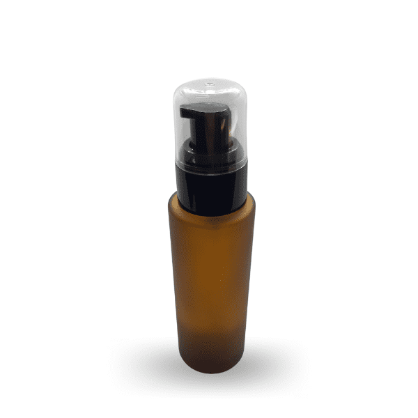 FRASCO DE VIDRIO ÁMBAR ESMERILADO BOMBA NEGRA 60ML - 2