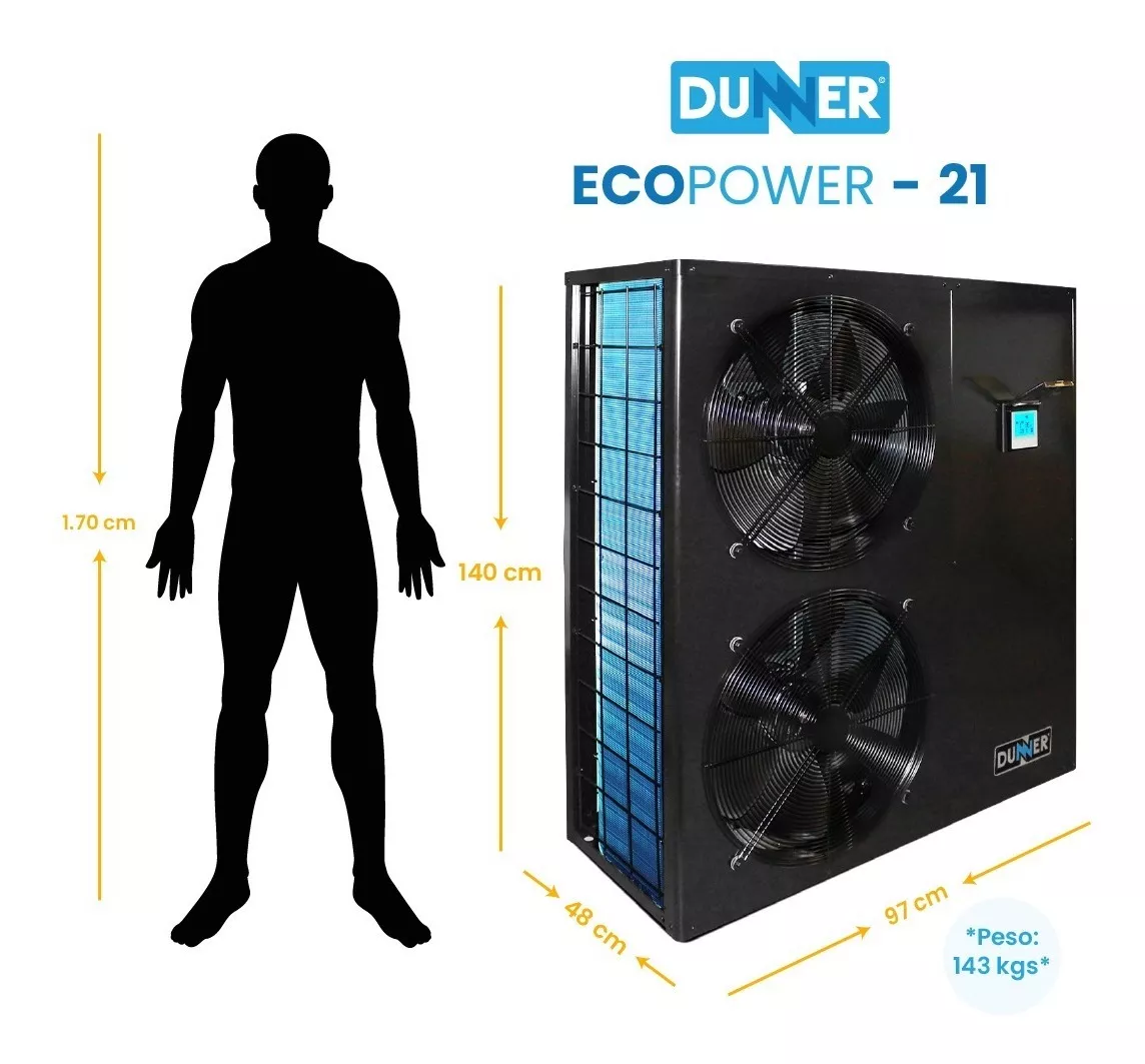 BOMBAS DE CALOR DUNNER ECOPOWER-21 PISCINA DE HASTA 100M3 - 5