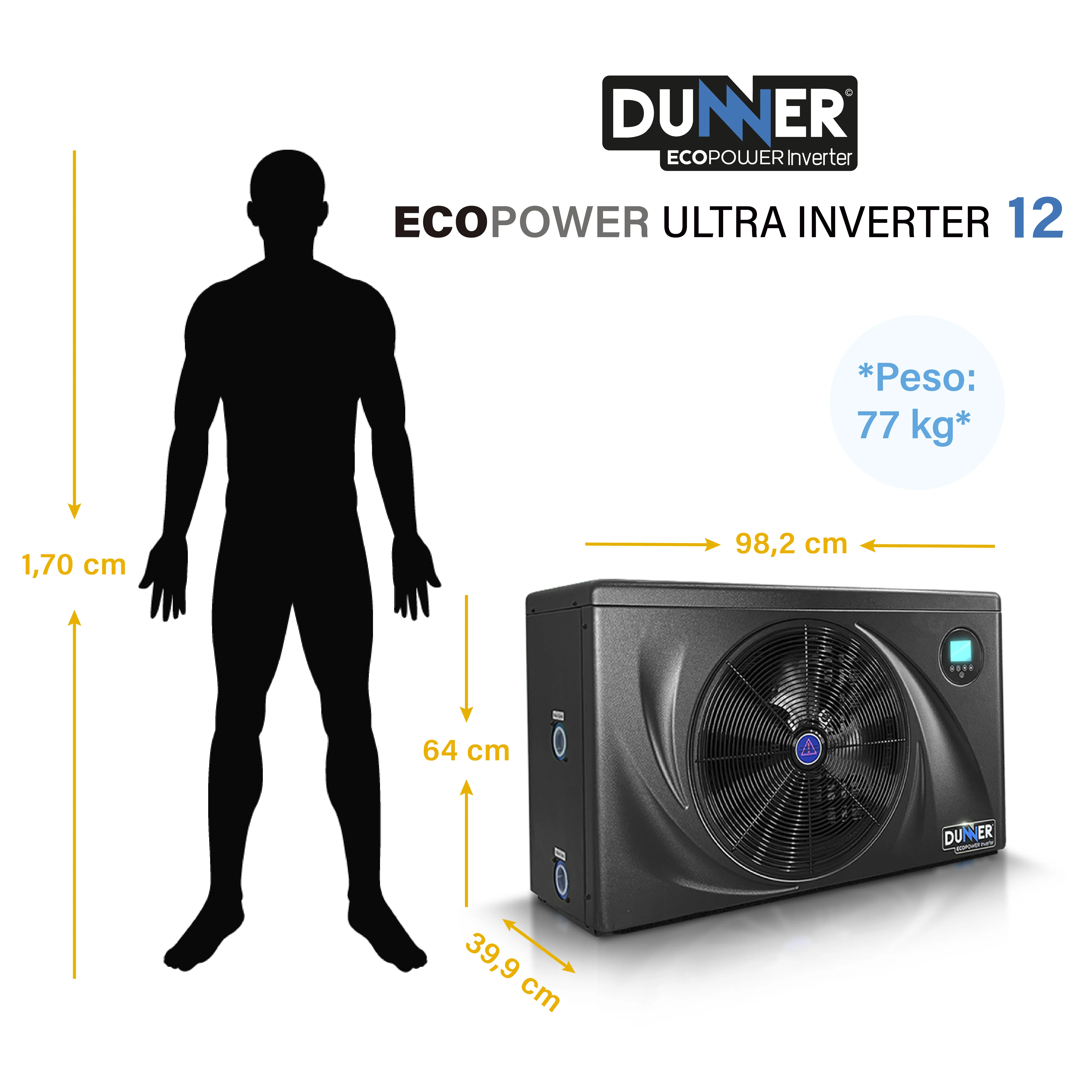 BOMBA DE CALOR DUNNER BOMBAS CALOR ECOPOWER ULTRA INVERTER-12 PISCINA HASTA 55M3 - 4