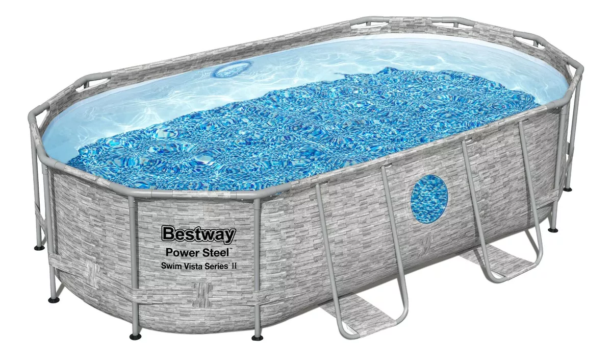 PISCINA ESTRUCTURAL BESTWAY OVAL POWER STEEL SWIM VISTA - 1