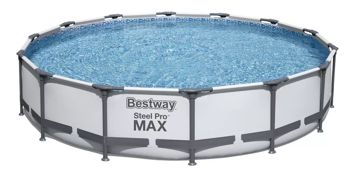 PISCINA ESTRUCTURAL BESTWAY REDONDA 56595 4.27M CON CAPACIDAD 10220 L GRIS - 1