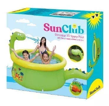 PISCINA INFLABLE DINOSAURIO CON ROCIADOR - 3