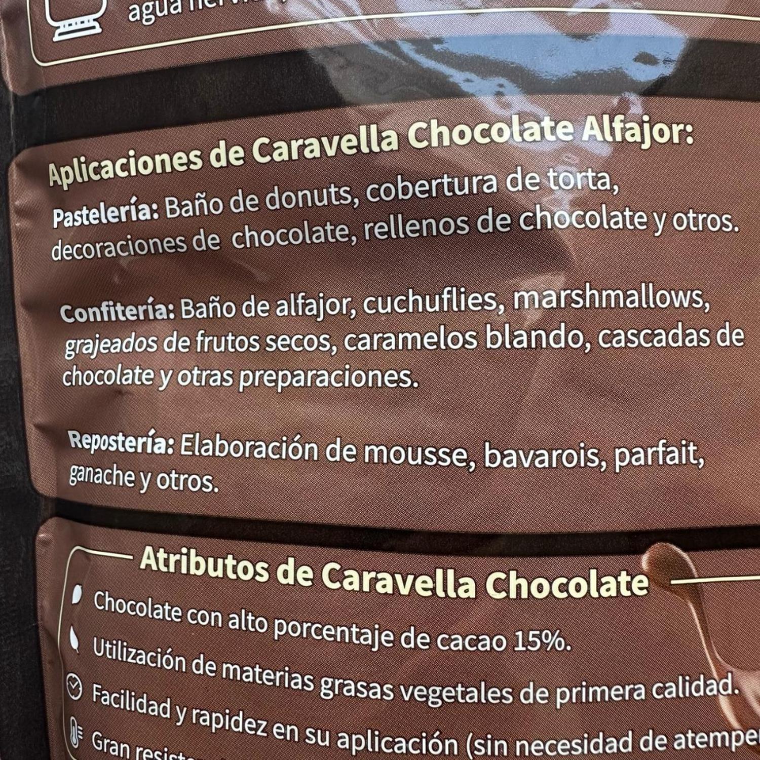 CHOCOLATES 1 KG GOTAS SUCEDANEO SEMIBITTER CARAVELLA - 3