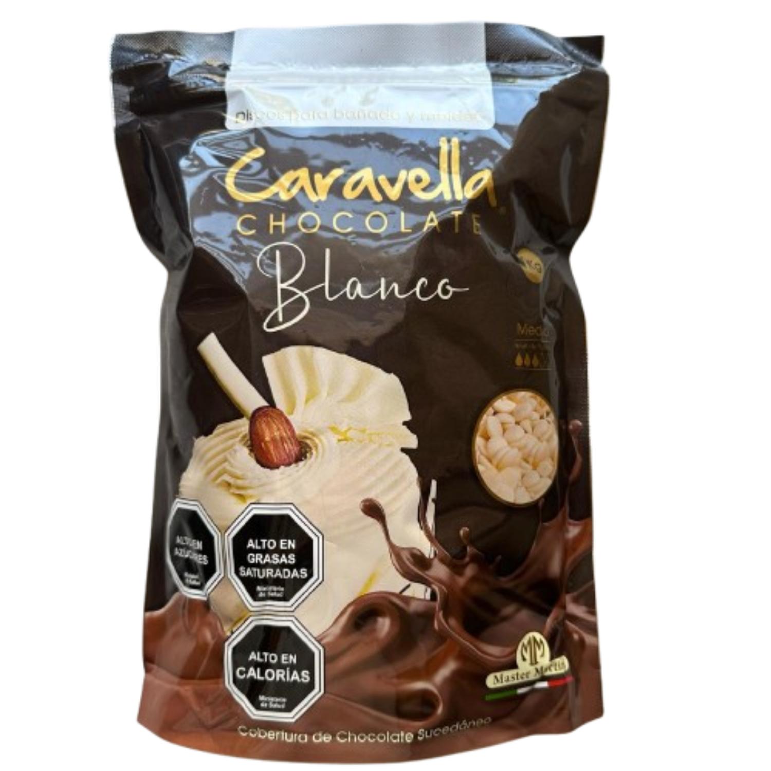 CHOCOLATES 1 KG GOTAS SUCEDANEO BLANCO CARAVELLA - 1