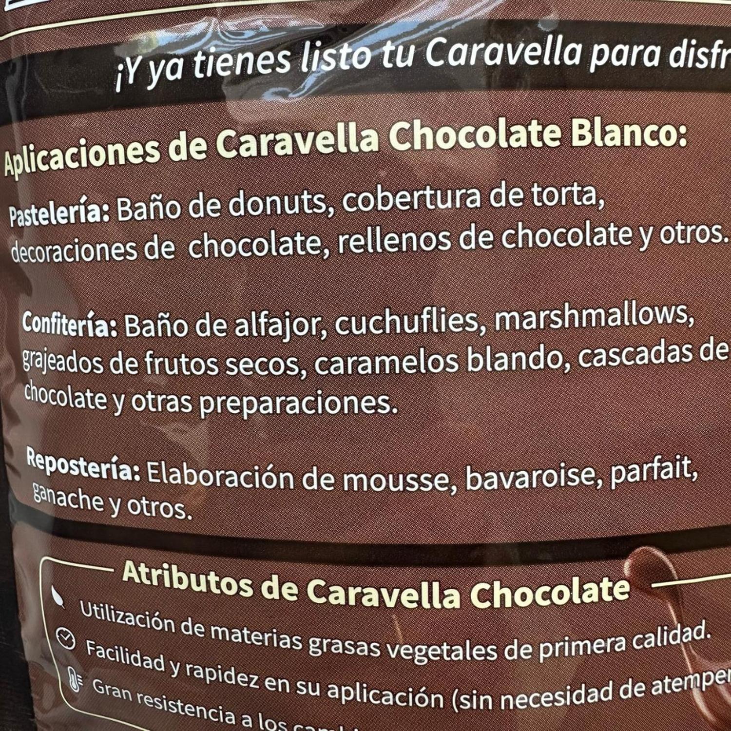 CHOCOLATES 1 KG GOTAS SUCEDANEO BLANCO CARAVELLA - 3